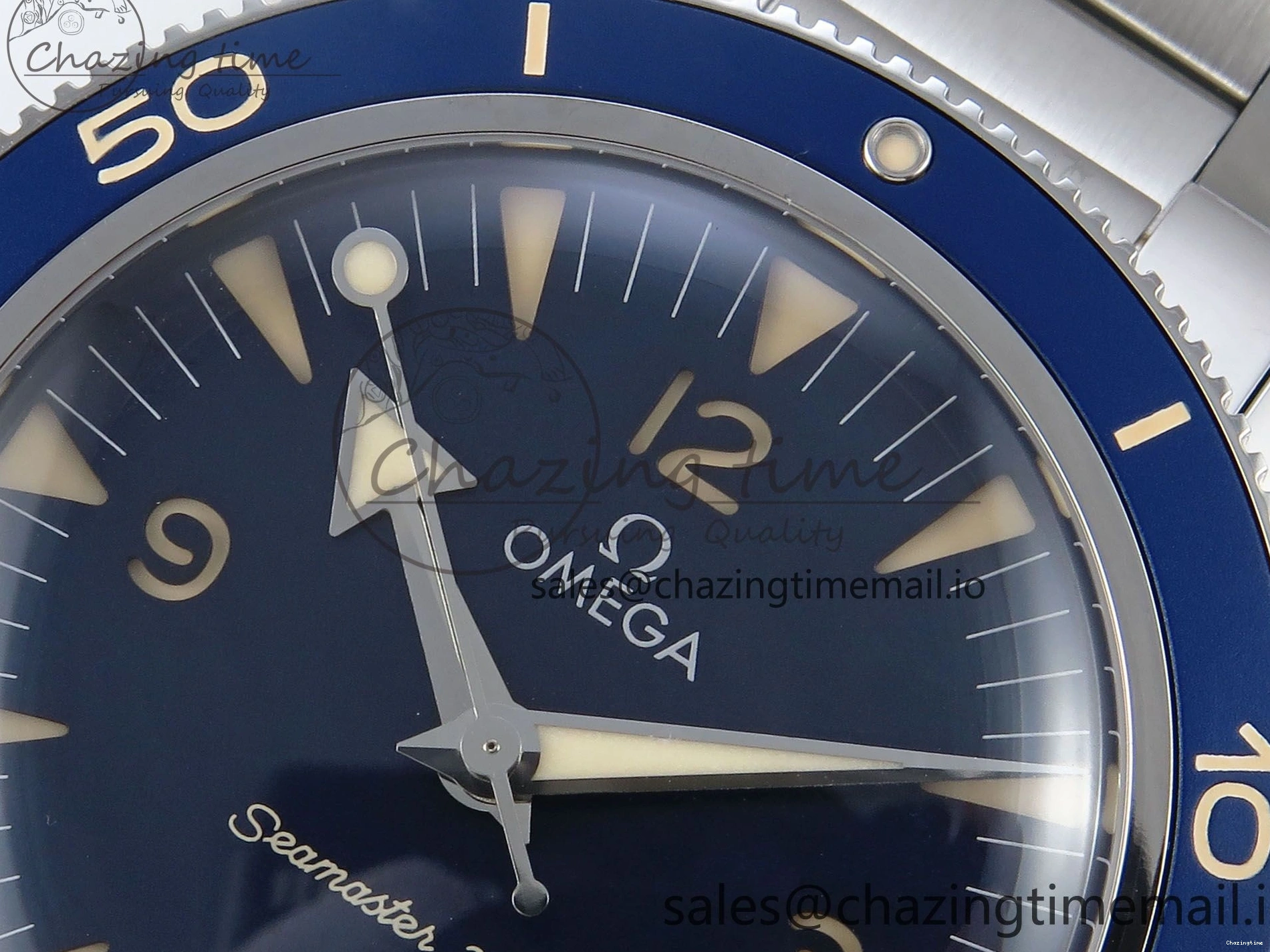 0401 Elegant Seamaster 300 Heritage SS VSF 1:1 Best Edition Blue Dial on SS Bracelet A 7701
